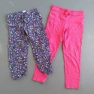 Carter's Coral Pink and Floral Kids Leggings Set